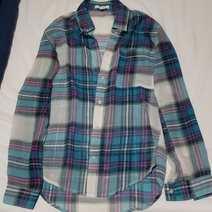 Delia's sheer plaid shirt